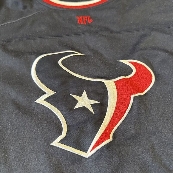 Houston Texans Shirt Mens XXL 2X Blue‎ Long Sleeve Crewneck Pullover Embroidered - Picture 5 of 14